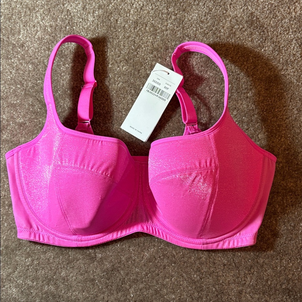HSIA Starry Night plus size lightly padded pink Barbie Balconette bra - Picture 4 of 8